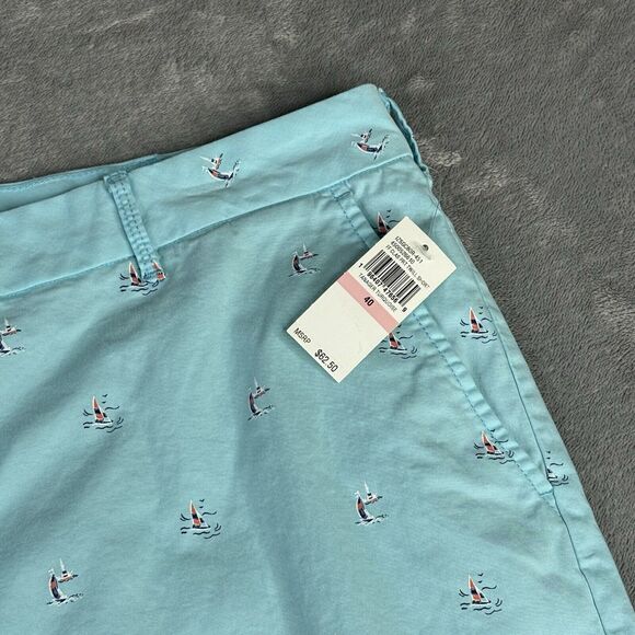 IZOD Shorts Mens‎ 40 Harborside Printed Blue Twill w/ Sailboats 9.5"  New $62 - Picture 7 of 12